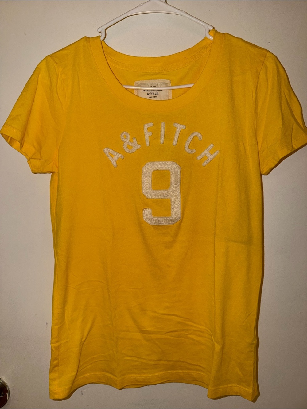 Abercrombie & Fitch Yellow Logo Number Tee
